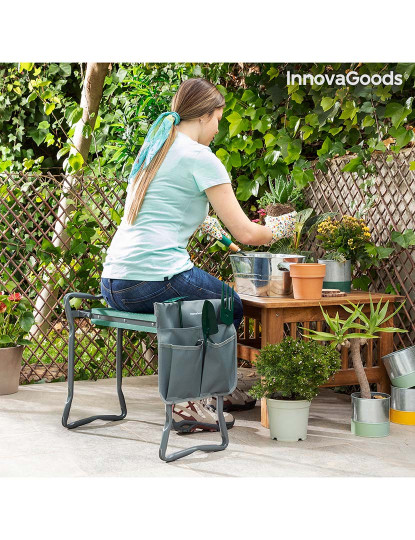 imagem de Banco de Jardinagem Dobrável com Bolsa para Ferramentas 3 em 1 Situl InnovaGoods1