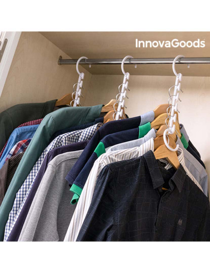 imagem de Organizador de Cabides para 40 Peças de Roupa Plusrobe InnovaGoods 24 Peças5