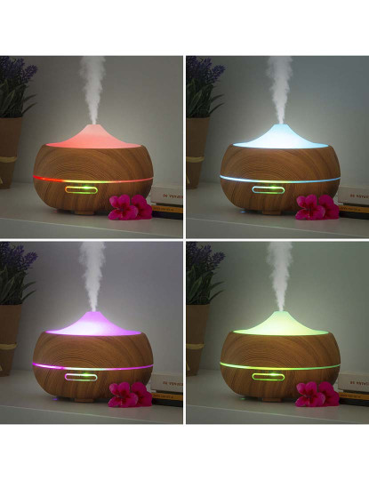 imagem de Humidificador Difusor de Aromas com LED Multicores Wooden-Effect InnovaGoods6