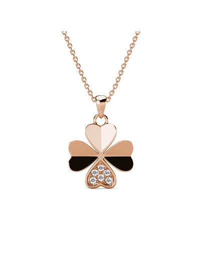 imagem de Pendente Clover Petal Paris Dourado Rosa1