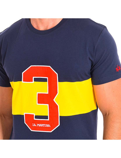 imagem de T-Shirt Homem Azul Navy e Amarelo1