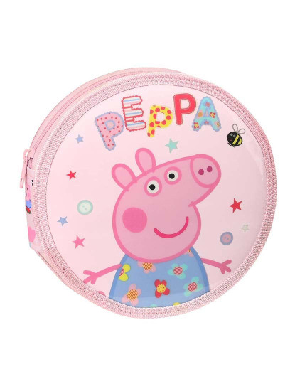 imagem de Estojo Peppa Pig se divertindo circular rosa (18 peças)1