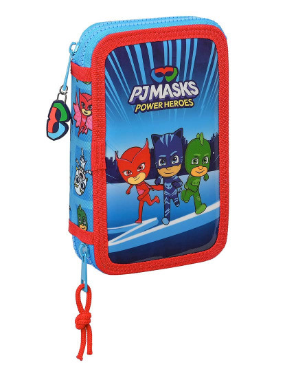 imagem de Estojo Duplo PJ Masks Azul 12,5 x 19,5 x 4 cm (28 Peças)1