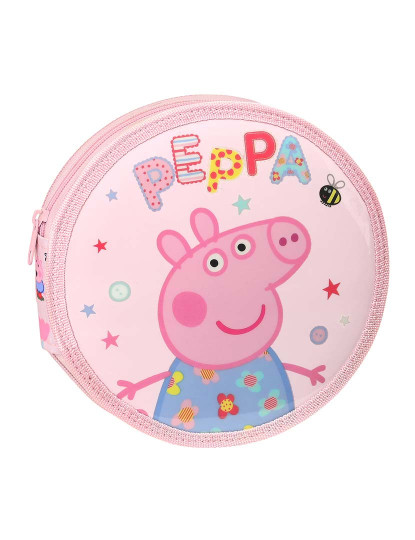 imagem de Estojo Peppa Pig se divertindo circular rosa (18 peças)2