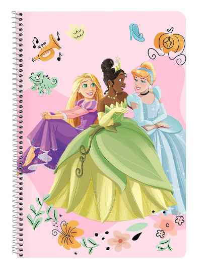 imagem de Caderno Disney Princesa Mágico Bege Rosa A4 80 Folhas1