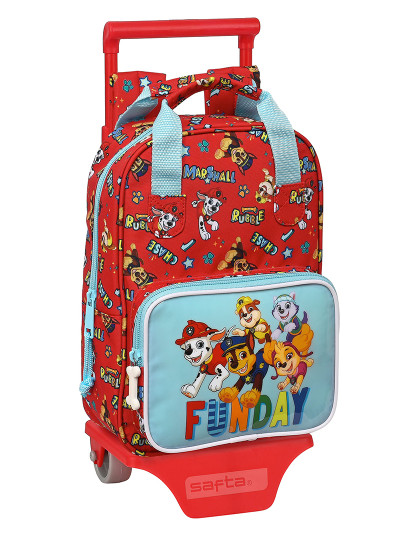 imagem de Mochila Escolar com Rodas The Paw Patrol Funday Vermelho Azul Claro (20 x 28 x 8 cm)1