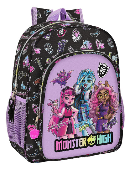 imagem de Mochila escolar Monster High Creep preta 32 x 38 x 12 cm1