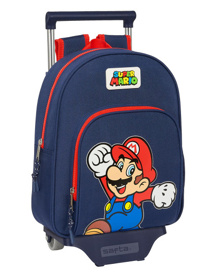 imagem de Mochila escolar com rodas Super Mario World Azul marinho 28 x 34 x 10 cm1