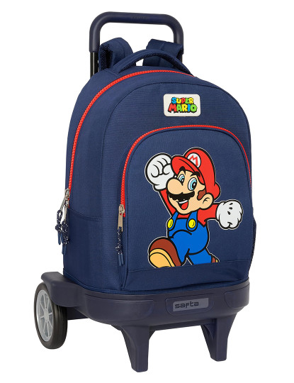 imagem de Mochila escolar com rodas Super Mario World Azul marinho 33 x 45 x 22 cm1