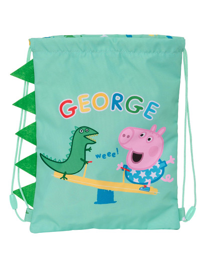 imagem de Mochila com Cordas Peppa Pig George Mint 26 x 34 x 1 cm1