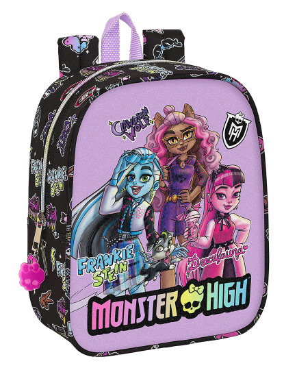 imagem de Mochila escolar Monster High Creep preta 22 x 27 x 10 cm1