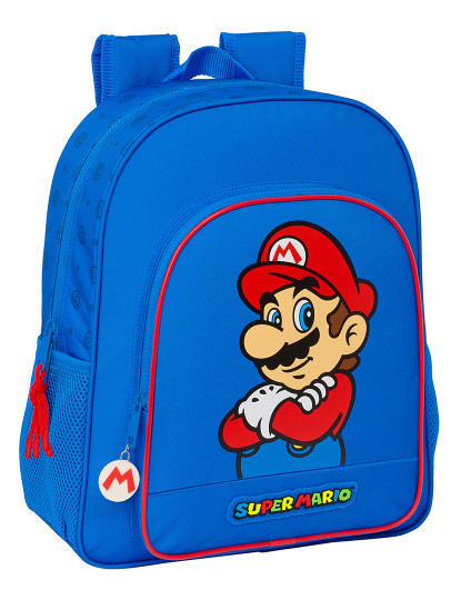 imagem de Mochila escolar Super Mario Play Azul Vermelho 32 X 38 X 12 cm1