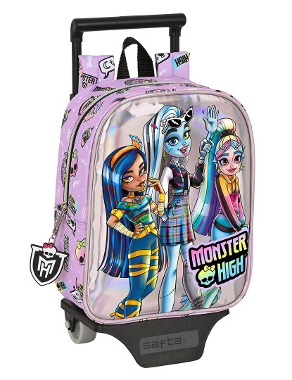 imagem de Mochila escolar com rodas Monster High Best boos Lilás 22 x 27 x 10 cm1