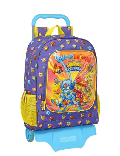 imagem de Mochila Escolar com Rodas SuperThings Guardians of Kazoom Roxo Amarelo (32 x 42 x 14 cm)1