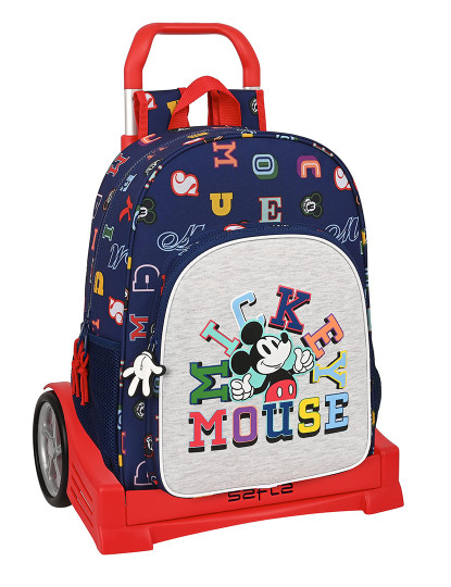 imagem de Mochila Escolar com Rodas Mickey Mouse Clubhouse Apenas uma Azul Marinho (33 x 42 x 14 cm)1