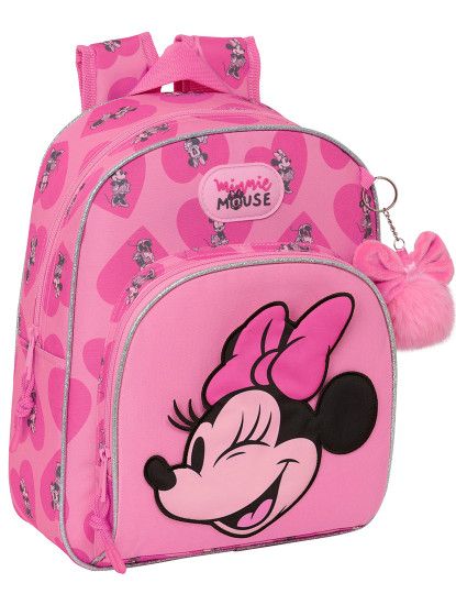 imagem de Mochila Escolar Minnie Mouse Loving Rosa 28 x 34 x 10 cm1