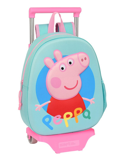 imagem de Mochila Escolar com Rodas Peppa Pig Turquesa (27 x 32 x 10 cm)1