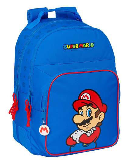 imagem de Mochila escolar Super Mario Play Azul Vermelho 32 x 42 x 15 cm1