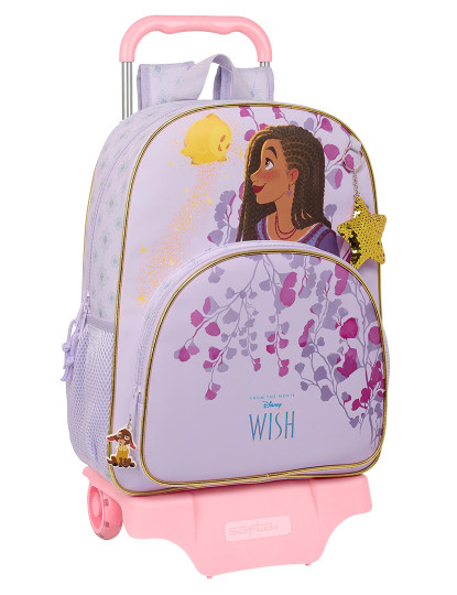 imagem de Mochila escolar com rodas Wish Lilás 33 x 42 x 14 cm1