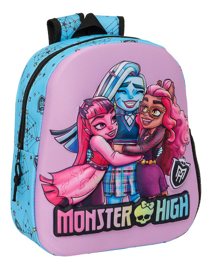 imagem de Mochila Escolar Monster High Azul Lilás 27 x 33 x 10 cm1