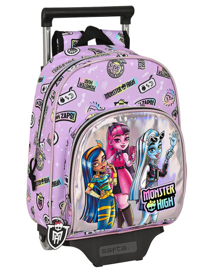 imagem de Mochila escolar com rodas Monster High Best boos Lilás 28 x 34 x 10 cm1