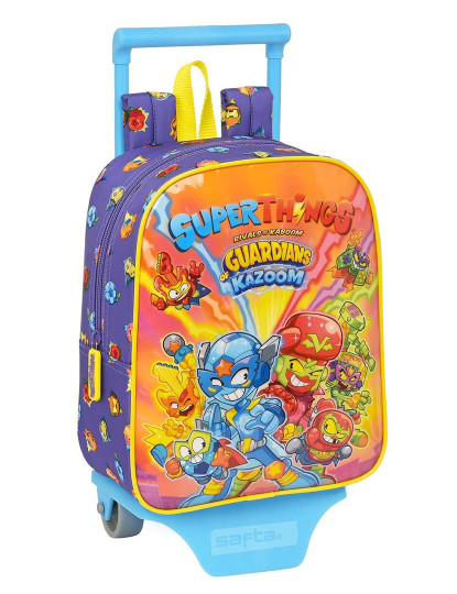 imagem de Mochila Escolar com Rodas SuperThings Guardians of Kazoom Roxo Amarelo (22 x 28 x 10 cm)1