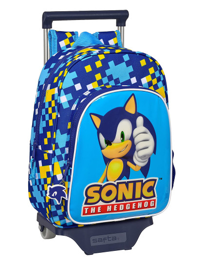 imagem de Mochila escolar com rodas Sonic Speed ??26 x 34 x 11 cm azul1