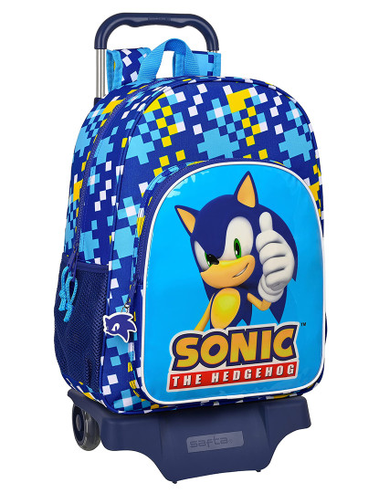 imagem de Mochila escolar com rodas Sonic Speed ??Azul 33 x 42 x 14 cm1