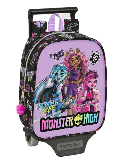 imagem de Mochila escolar com rodas Monster High Creep preta 22 x 27 x 10 cm1