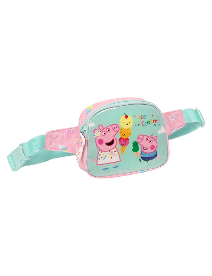 imagem de Bolsa de Cinto Peppa Pig Sorvete Rosa Menta 14 x 11 x 4 cm1