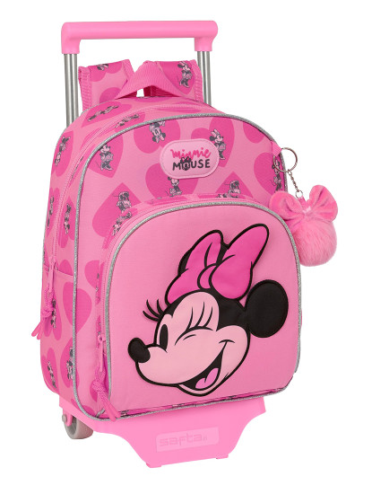 imagem de Mochila escolar com rodas Minnie Mouse Loving Rosa 28 x 34 x 10 cm1