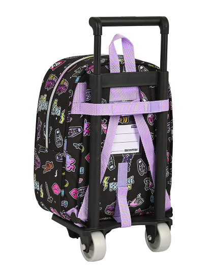 imagem de Mochila escolar com rodas Monster High Creep preta 22 x 27 x 10 cm3