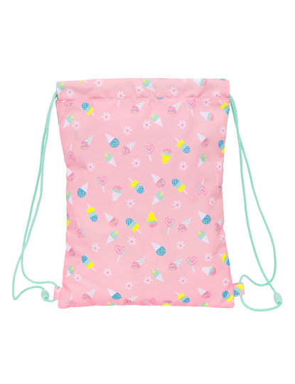 imagem de Mochila com Cordas Peppa Pig Sorvete Rosa Menta 26 x 34 x 1 cm3