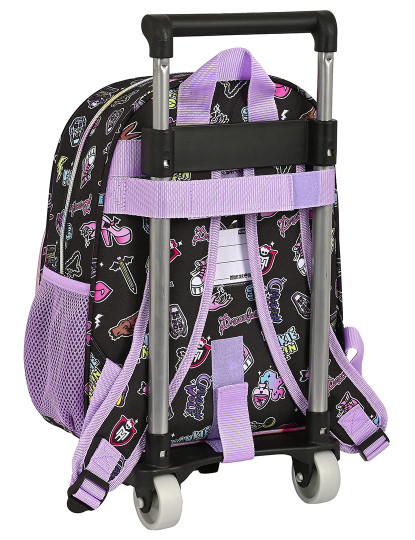 imagem de Mochila escolar com rodas Monster High Creep preta 28 x 34 x 10 cm3