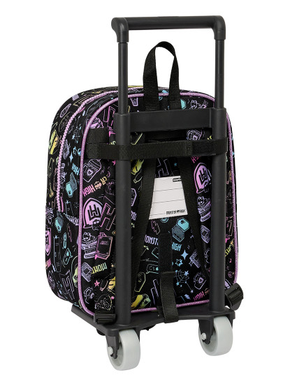 imagem de Mochila escolar com rodas Monster High preta 22 x 27 x 10 cm3