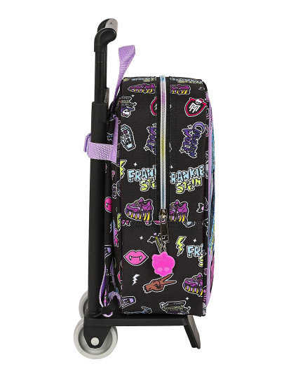 imagem de Mochila escolar com rodas Monster High Creep preta 22 x 27 x 10 cm2