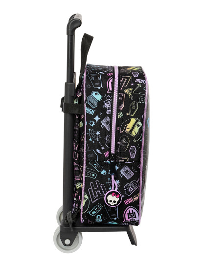 imagem de Mochila escolar com rodas Monster High preta 22 x 27 x 10 cm2