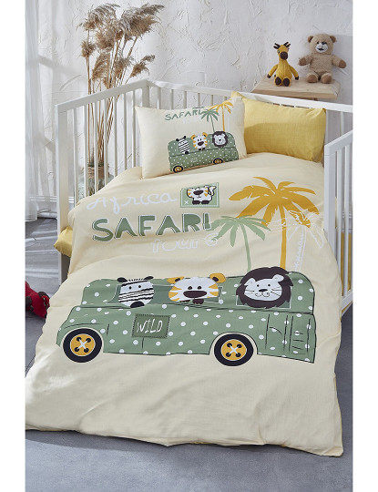 imagem de Conjunto de roupa de cama de algodão Safari para bebês/crianças2