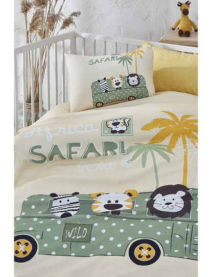 imagem de Conjunto de roupa de cama de algodão Safari para bebês/crianças3