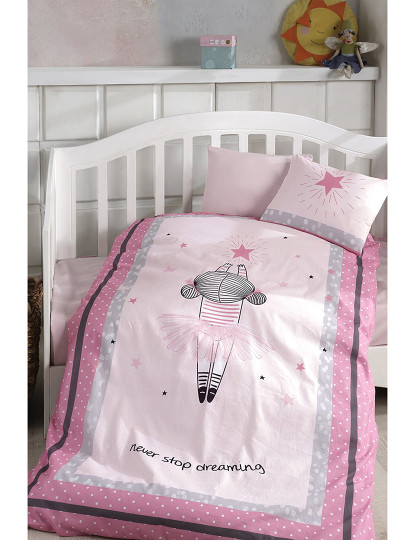 imagem de Conjunto de roupa de cama de algodão rosa Dreaming para bebês/crianças1