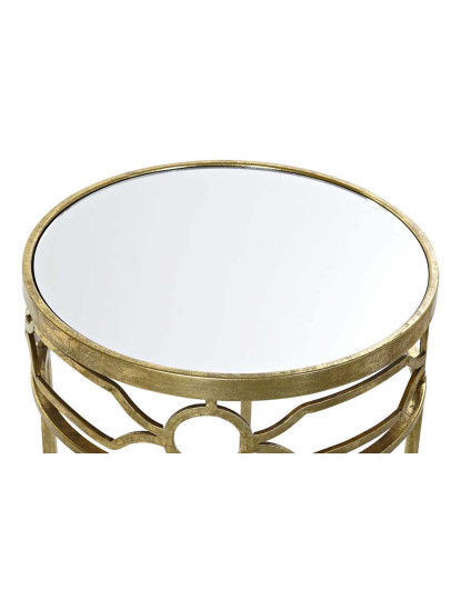 imagem de Conjunto 3 Mesas De Apoio Metal Espelho Dourado2