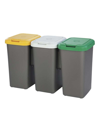 imagem de Caixote de Lixo para Reciclagem Tontarelli Plástico Cinzento 1