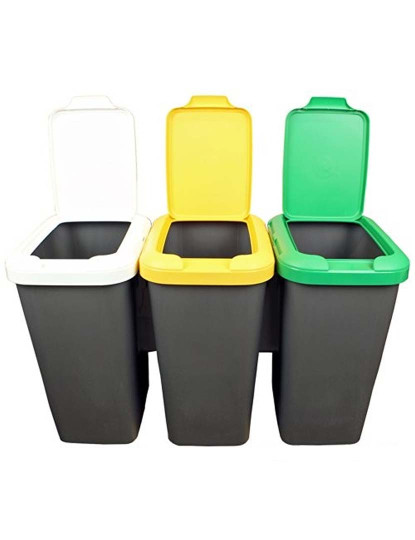 imagem de Caixote de Lixo para Reciclagem Tontarelli Plástico Cinzento 3