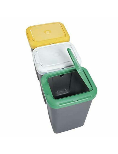 imagem de Caixote de Lixo para Reciclagem Tontarelli Plástico Cinzento 5