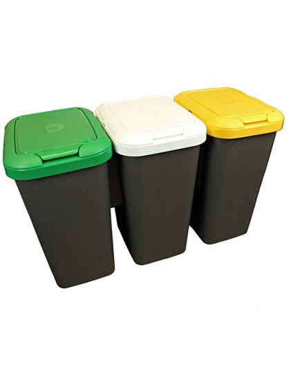 imagem de Caixote de Lixo para Reciclagem Tontarelli Plástico Cinzento 8