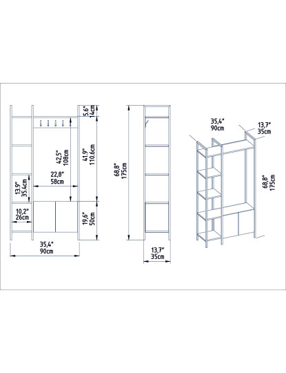 imagem de Móvel Entrada Doga Walnut Preto4