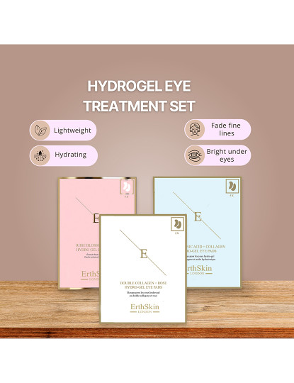 imagem de Almofadas para os olhos em hidro-gel Rose Blossom Glow 5 x 2 + Colágeno duplo + Almofadas para os olhos em hidrogel rosa 5 x 2 + Ácido hialurônico + Almofadas para os olhos em hidrogel de colágeno 5 x 23