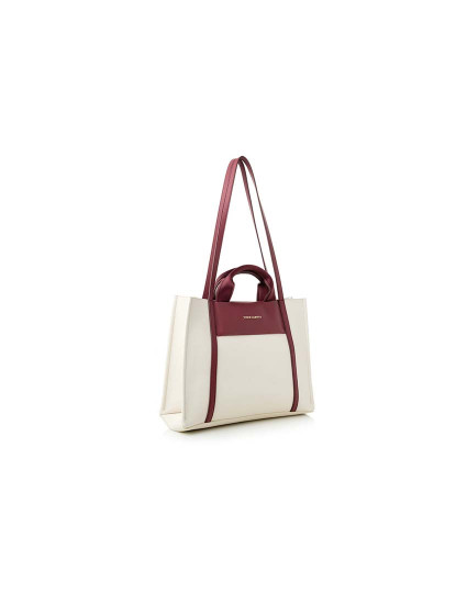 imagem de Mala Tote Umbria Creme e Vermelho1