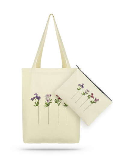 imagem de Conjunto Mala Tote e Bolsa Senhora Creme1