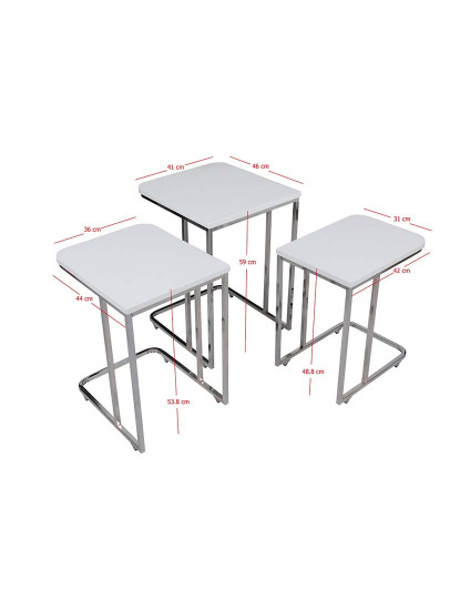 imagem de Mesa Aninhamento 3 peças Zigon Branco10